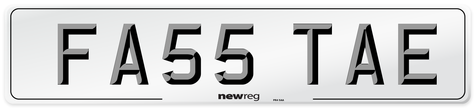 FA55 TAE Number Plate from New Reg